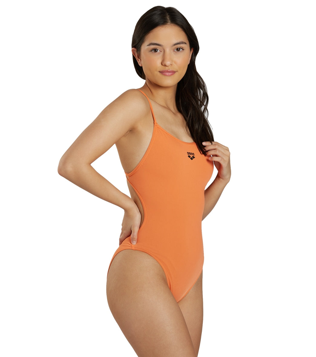 Arena Women's Solid Lace Back One Piece Swimsuit