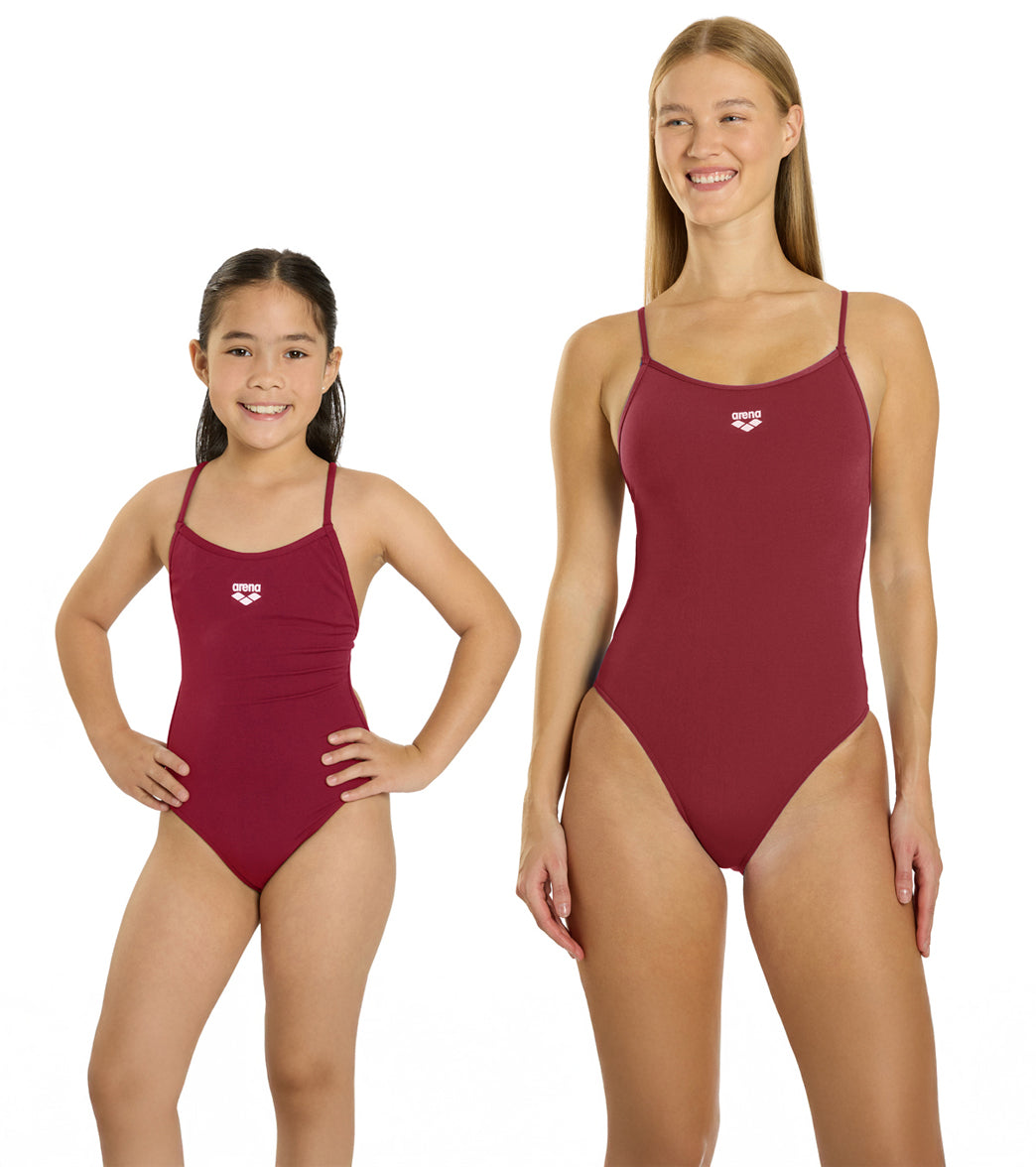 Arena Women's Solid Lace Back One Piece Swimsuit