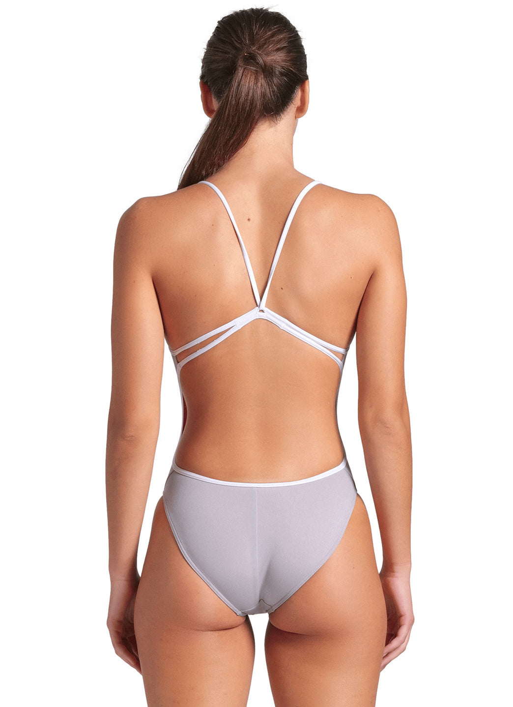 Arena Women's Solid Lace Back One Piece Swimsuit