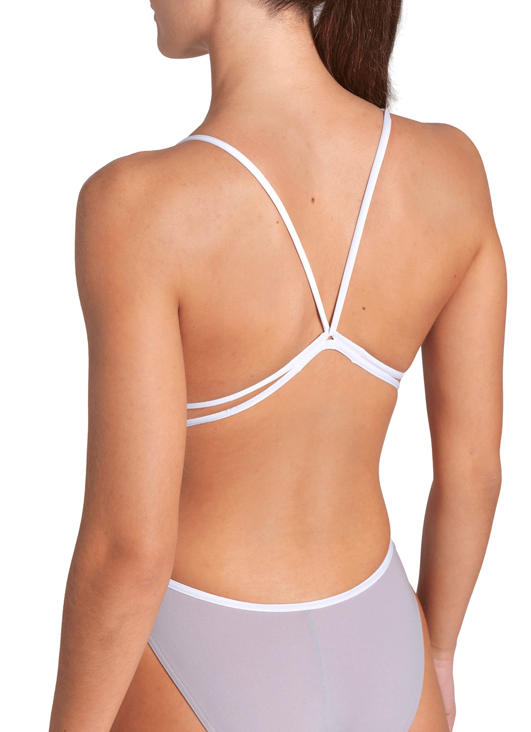 Arena Women's Solid Lace Back One Piece Swimsuit