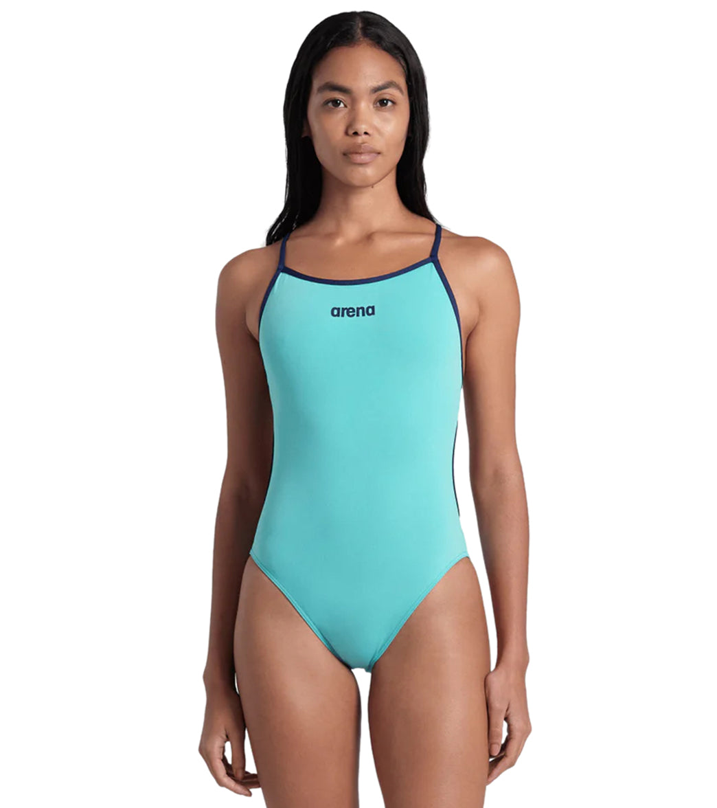 Arena Women's Solid Lace Back One Piece Swimsuit