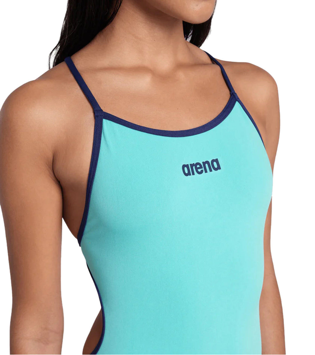 Arena Women's Solid Lace Back One Piece Swimsuit