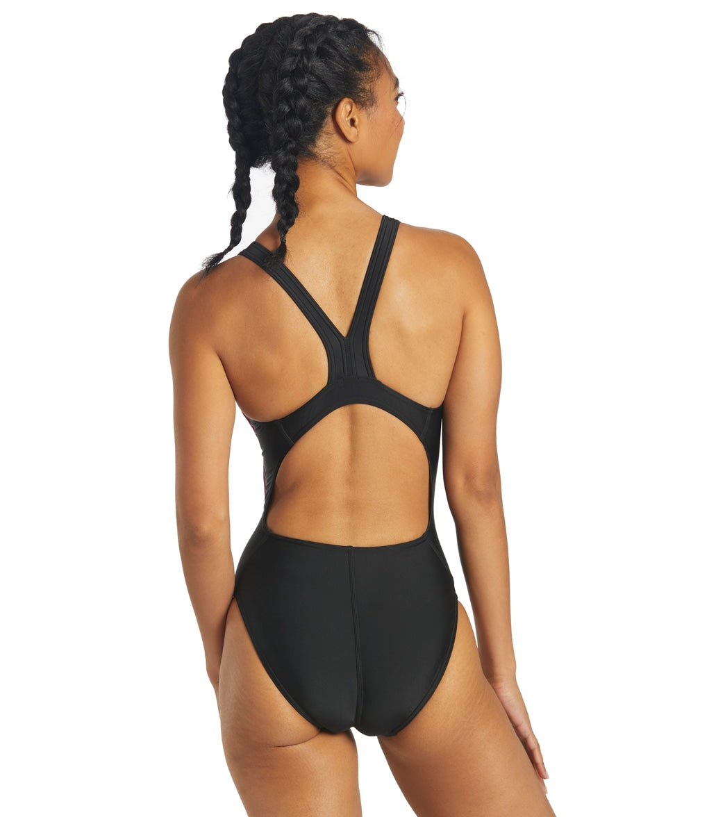 Sporti Piped Splice Wide Strap One Piece Swimsuit (22-44)