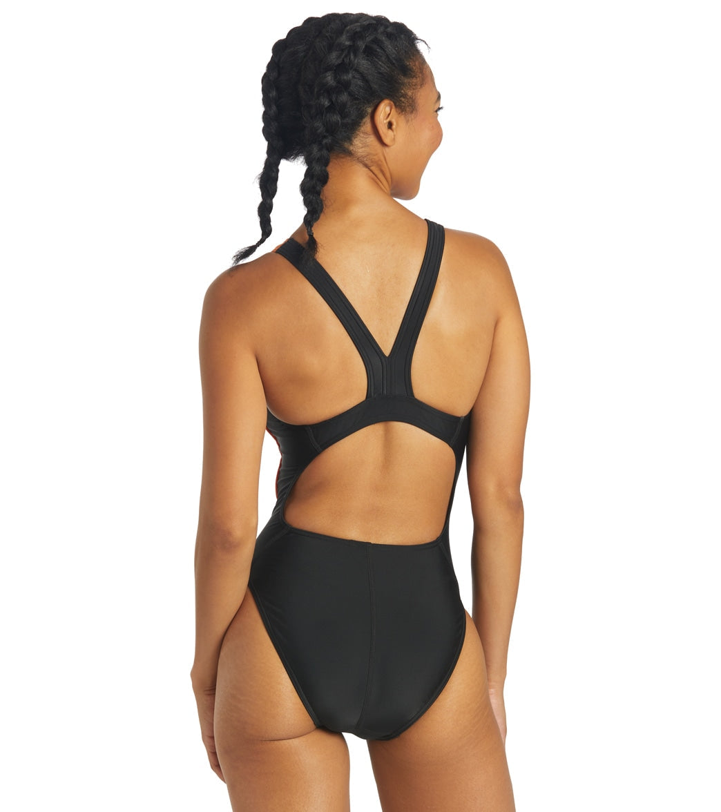 Sporti Piped Splice Wide Strap One Piece Swimsuit (22-44)
