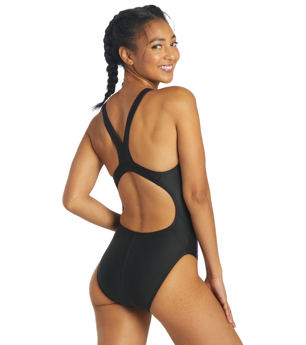 Sporti Piped Splice Wide Strap One Piece Swimsuit (22-44)
