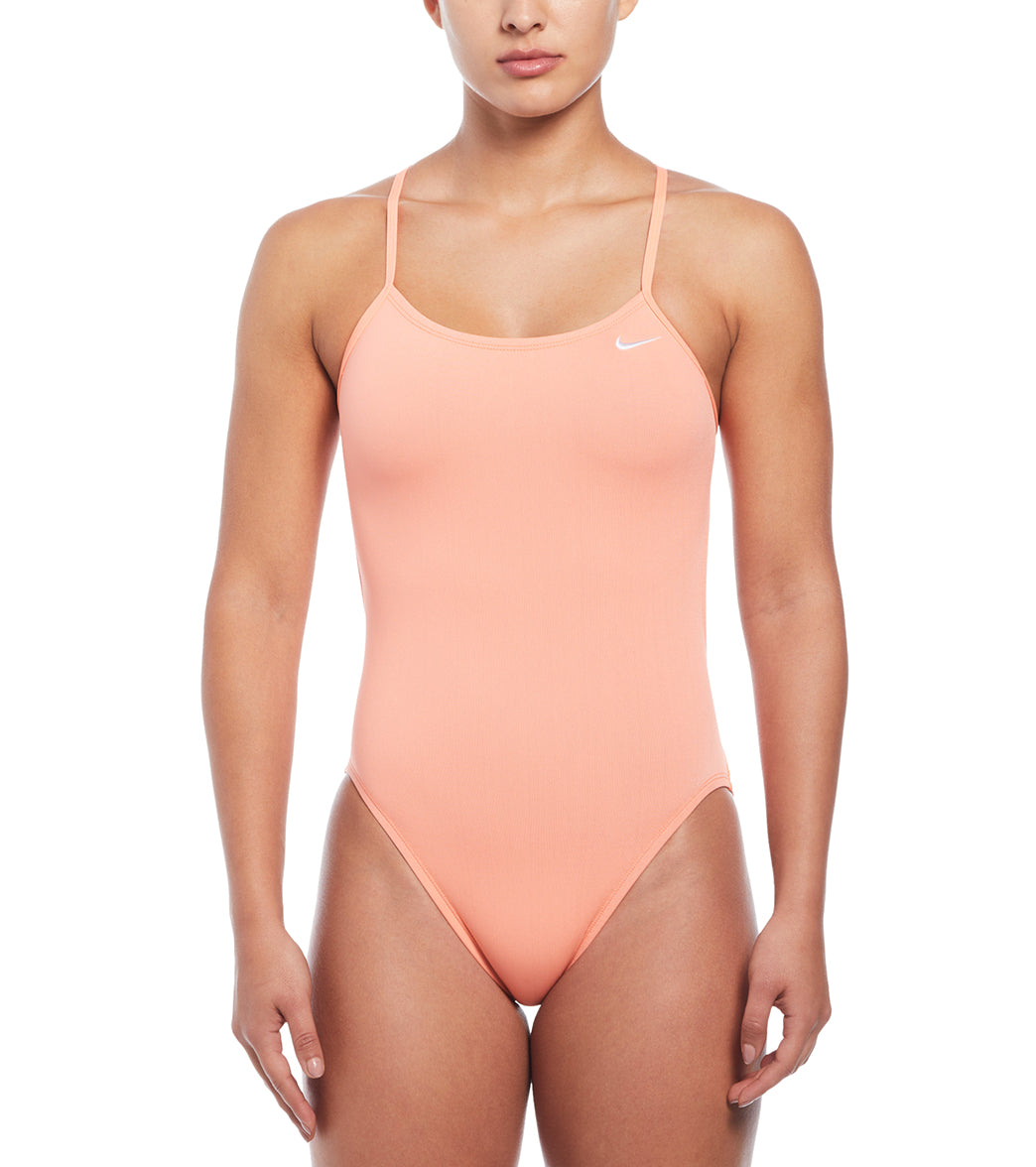 Nike Women's HydraStrong Solid Cut Out Tank One Piece Swimsuit