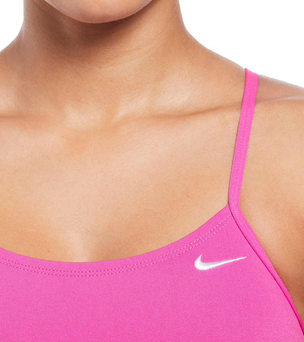 Nike Women's HydraStrong Solid Cut Out Tank One Piece Swimsuit