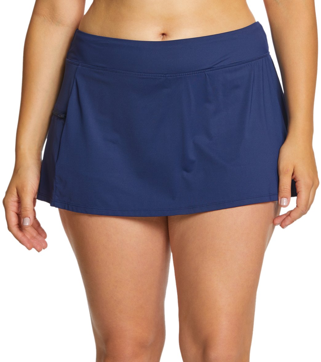 Beach House Plus Size Solid Emma Pull On Swim Skort