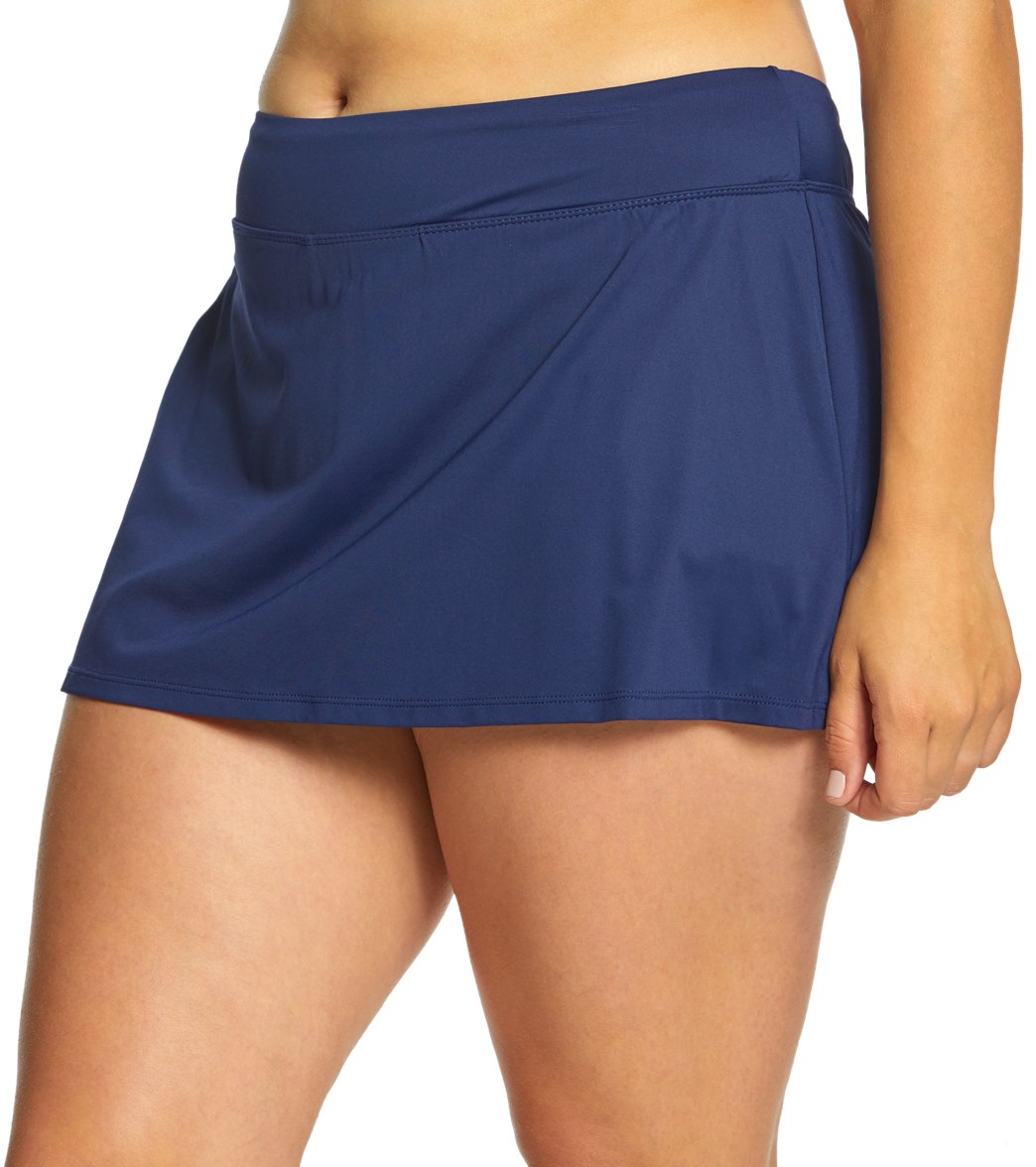 Beach House Plus Size Solid Emma Pull On Swim Skort