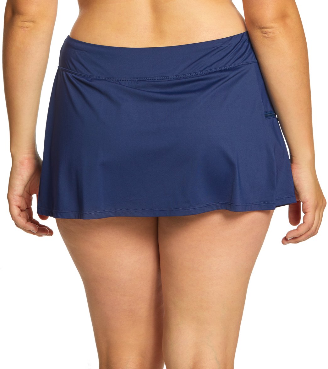 Beach House Plus Size Solid Emma Pull On Swim Skort