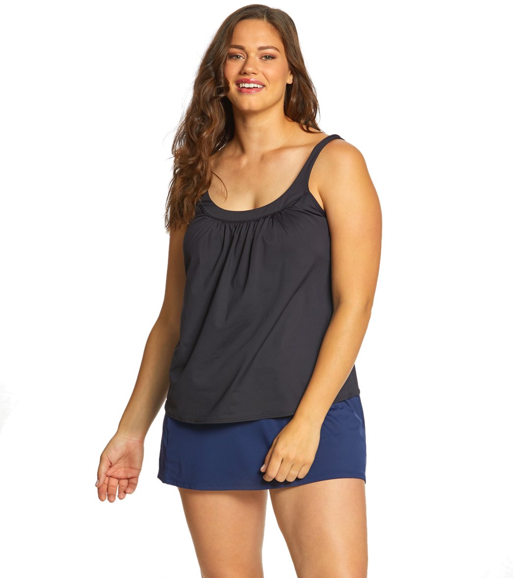 Beach House Plus Size Solid Emma Pull On Swim Skort