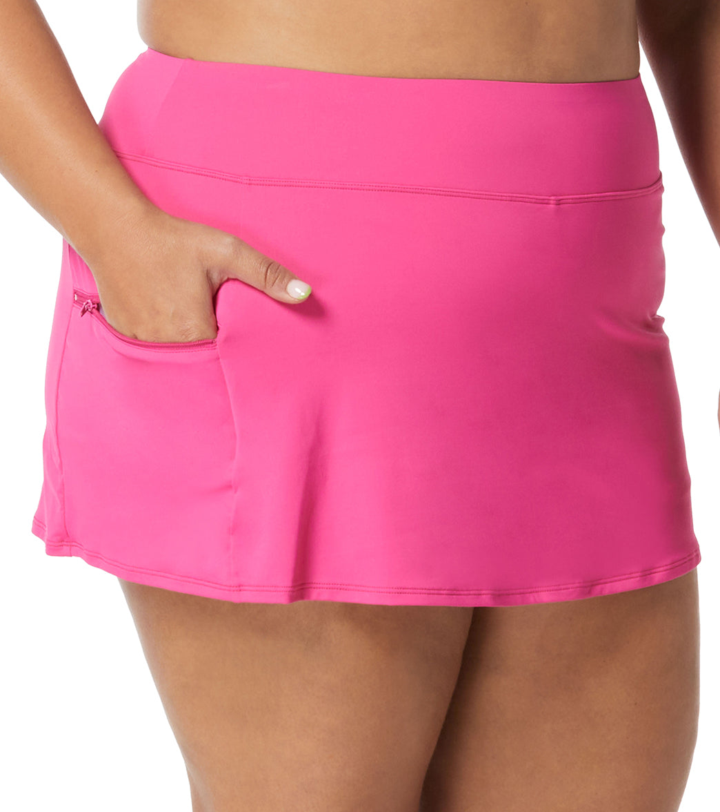Beach House Plus Size Solid Emma Pull On Swim Skort