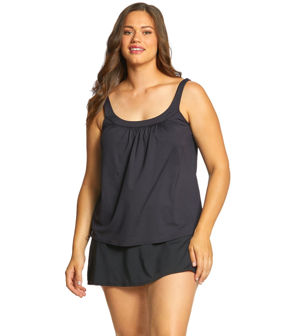 Beach House Plus Size Solid Emma Pull On Swim Skort