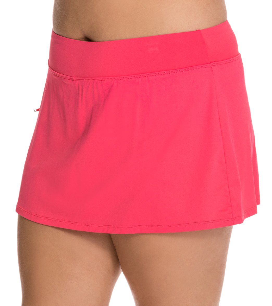 Beach House Plus Size Solid Emma Pull On Swim Skort