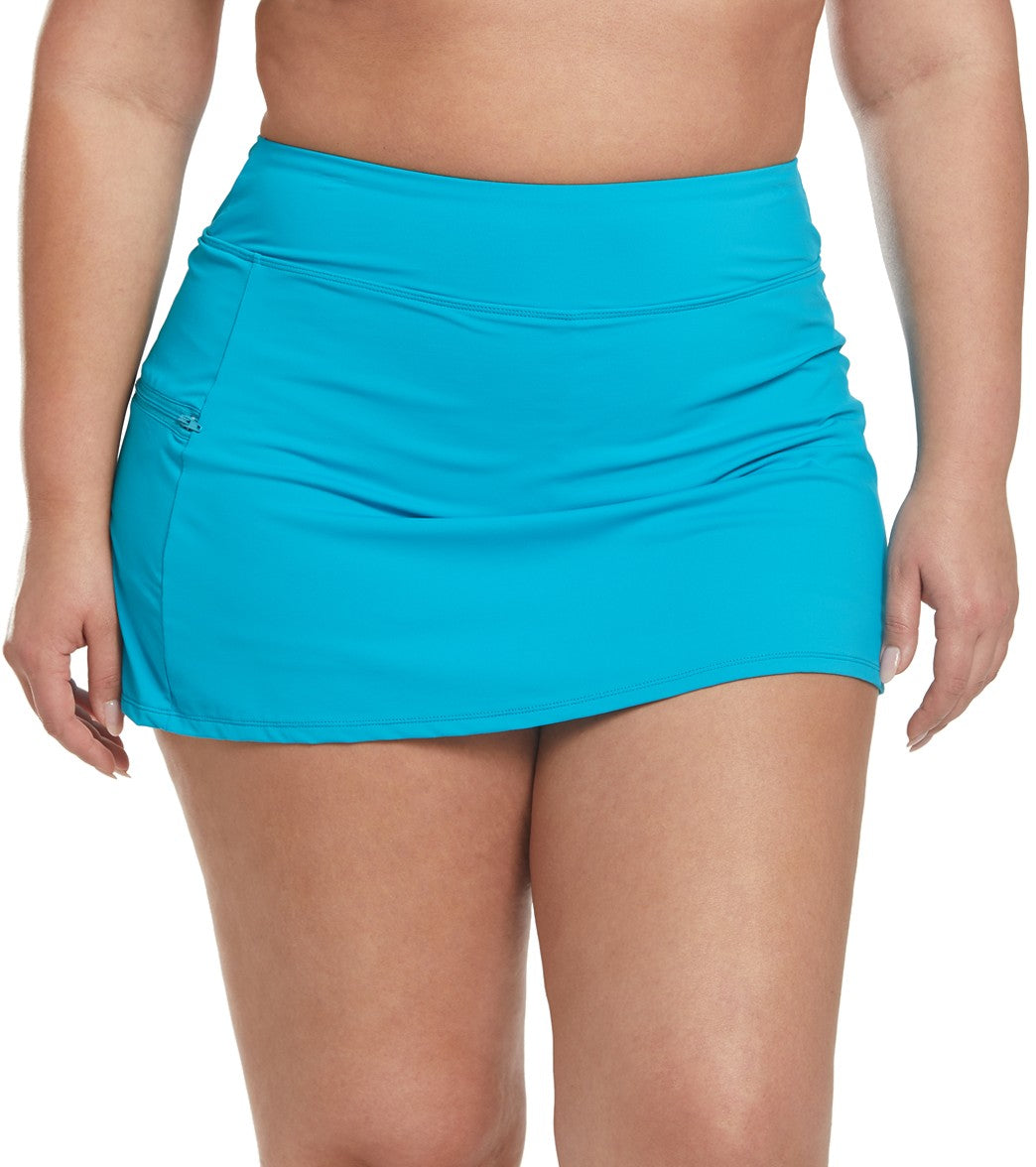 Beach House Plus Size Solid Emma Pull On Swim Skort