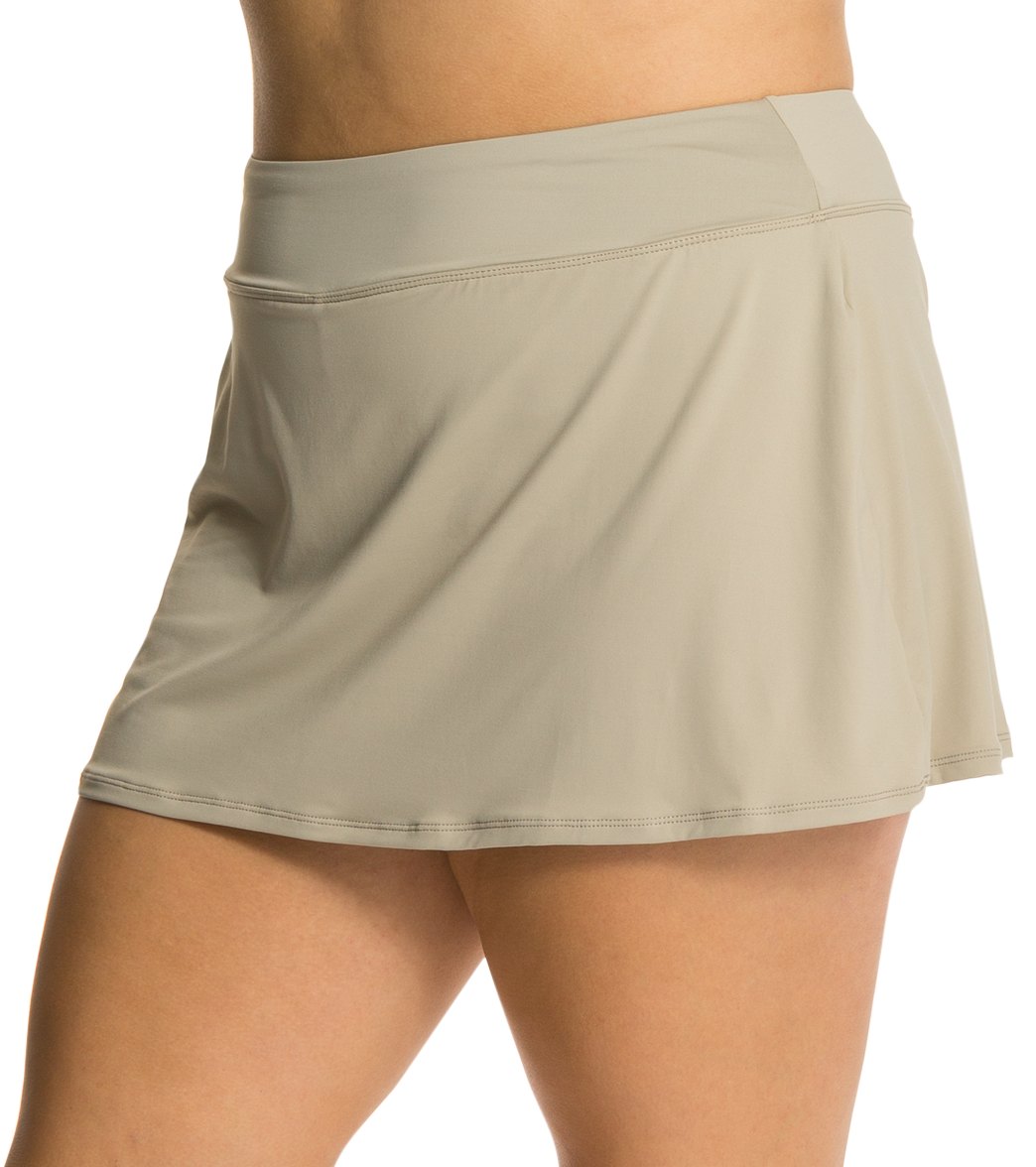 Beach House Plus Size Solid Emma Pull On Swim Skort