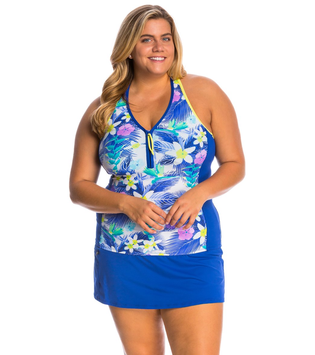 Beach House Plus Size Solid Emma Pull On Swim Skort