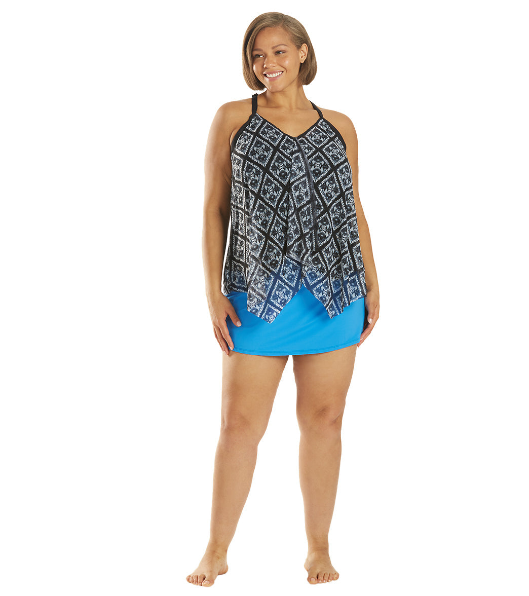 Beach House Plus Size Solid Emma Pull On Swim Skort