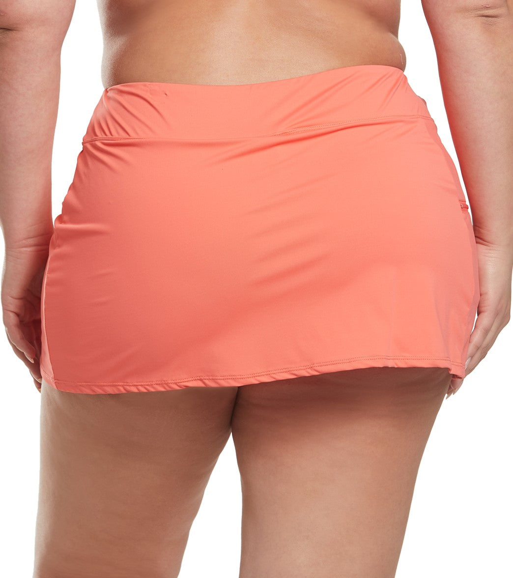 Beach House Plus Size Solid Emma Pull On Swim Skort