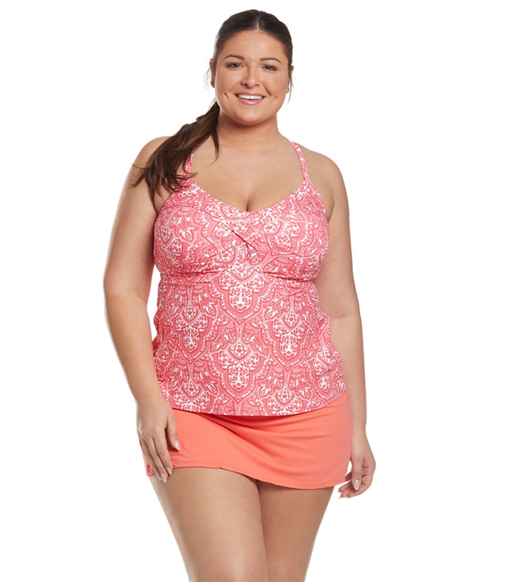 Beach House Plus Size Solid Emma Pull On Swim Skort