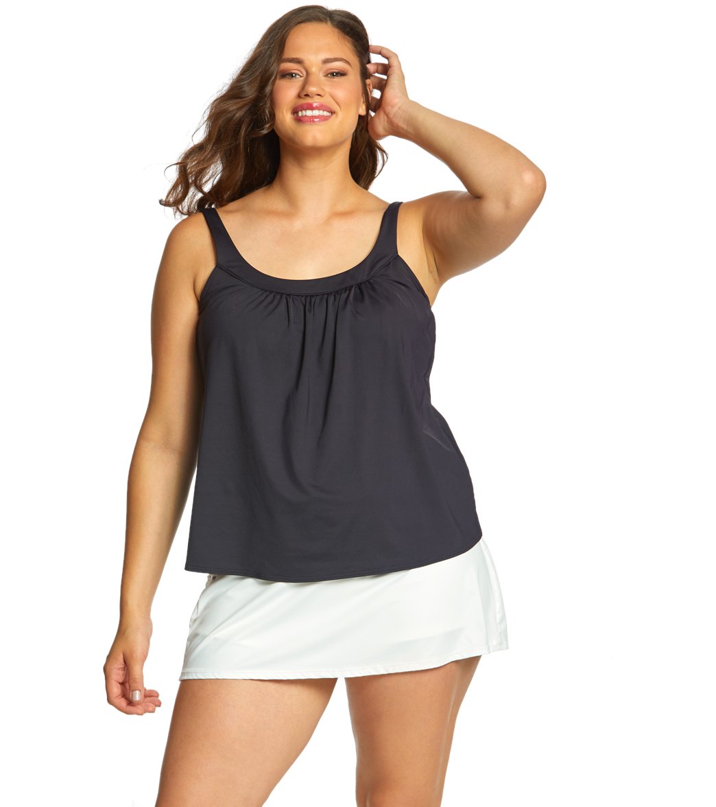Beach House Plus Size Solid Emma Pull On Swim Skort