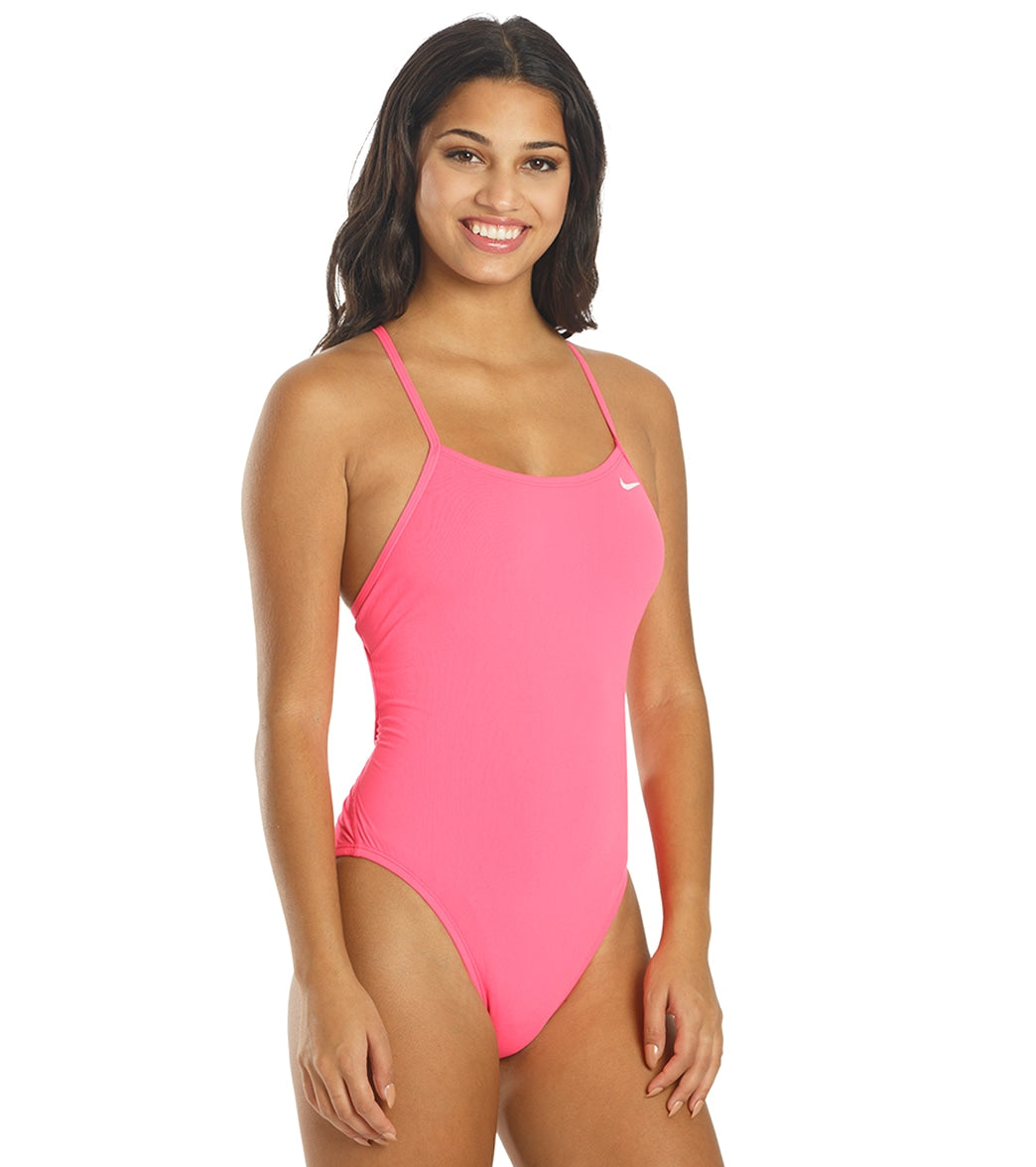 Nike Women's HydraStrong Lace Up Tie Back One Piece Swimsuit