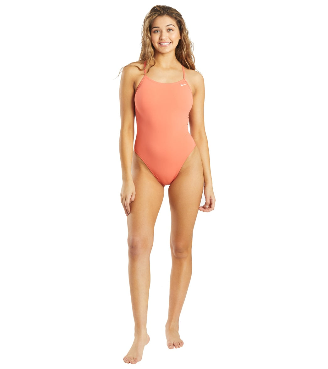 Nike Women's HydraStrong Lace Up Tie Back One Piece Swimsuit