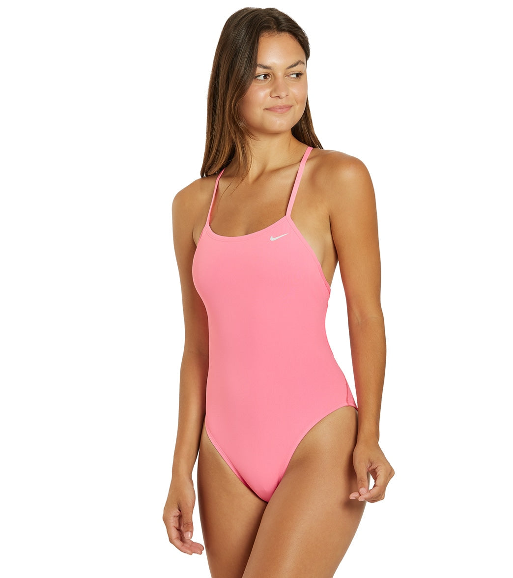 Nike Women's HydraStrong Lace Up Tie Back One Piece Swimsuit