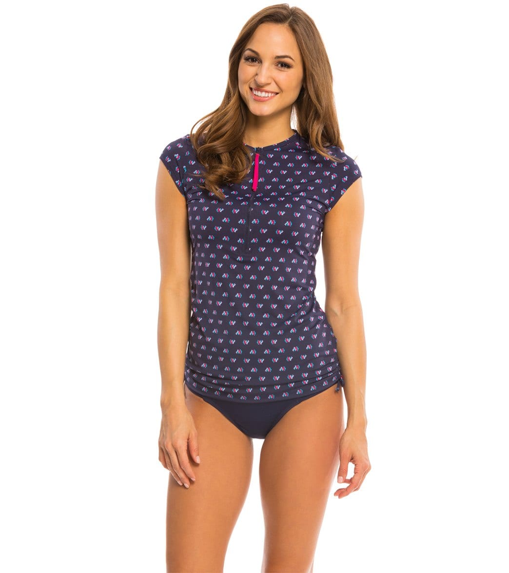 Carve Designs Dawson Front Zip Short Sleeve Rashguard