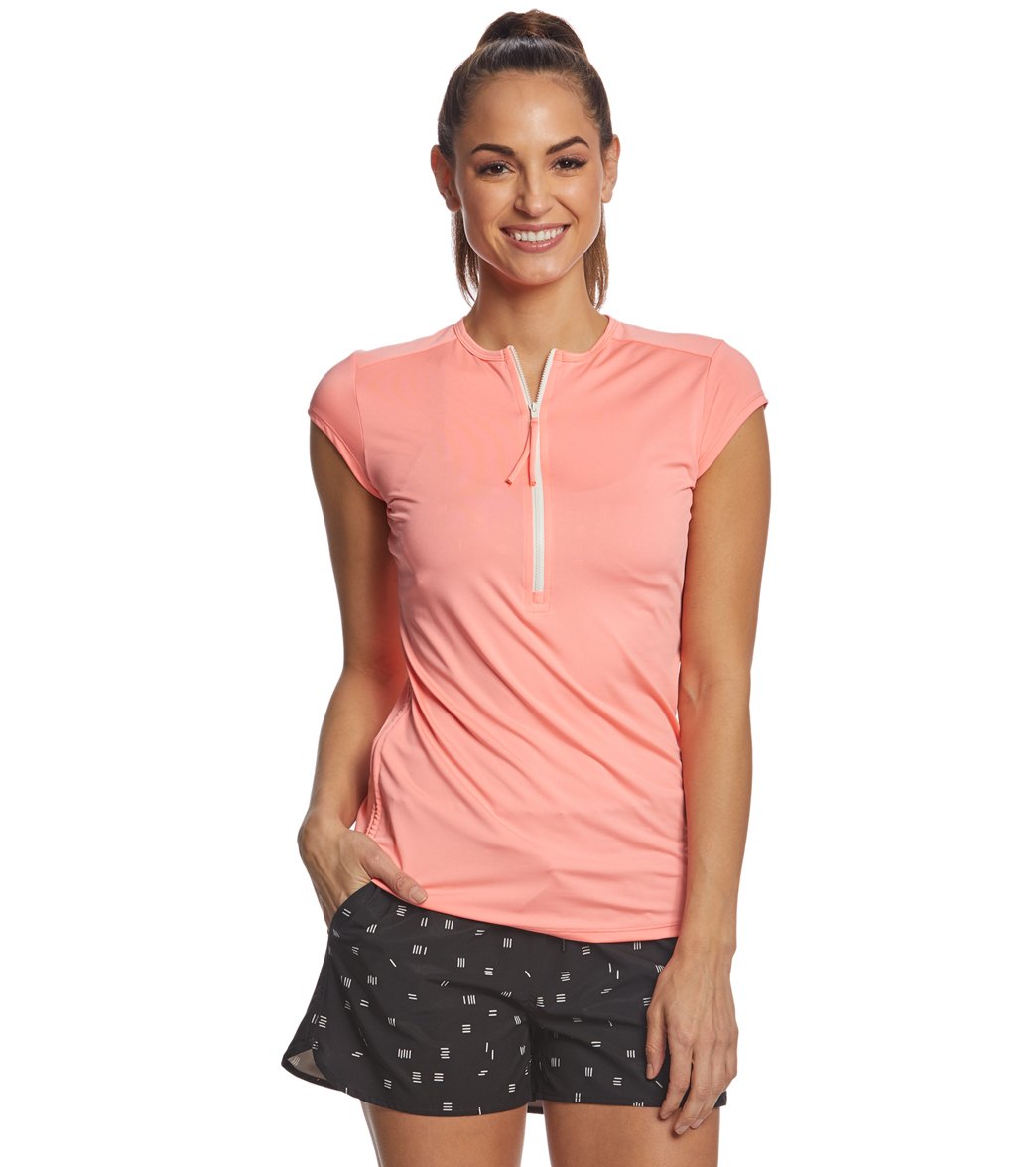 Carve Designs Dawson Front Zip Short Sleeve Rashguard