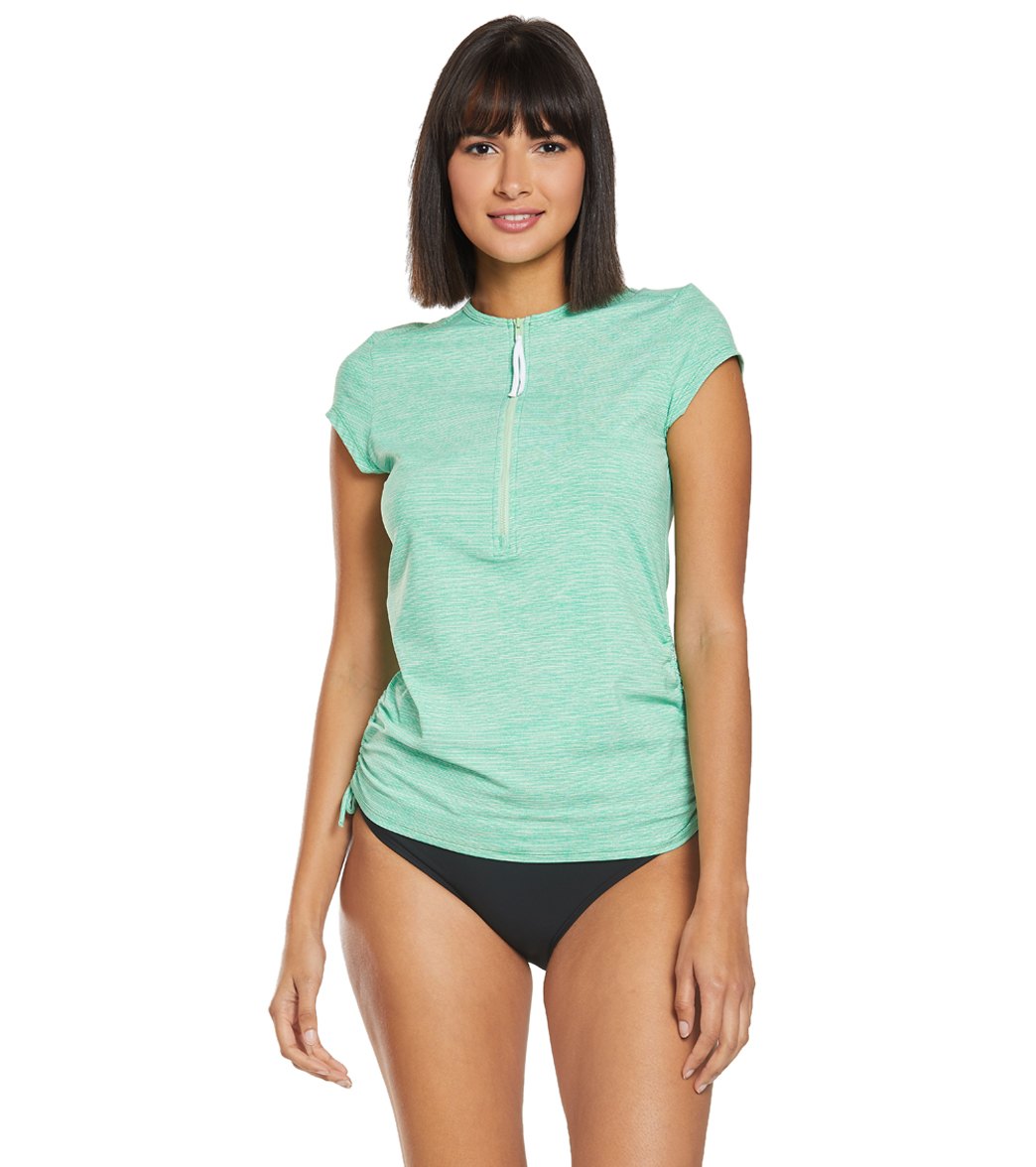 Carve Designs Dawson Front Zip Short Sleeve Rashguard