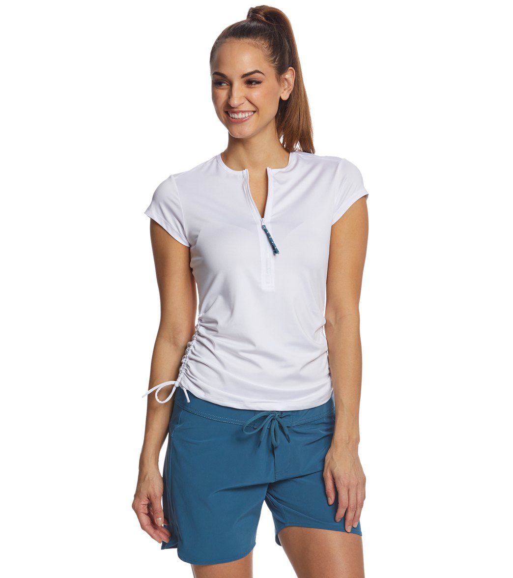 Carve Designs Dawson Front Zip Short Sleeve Rashguard