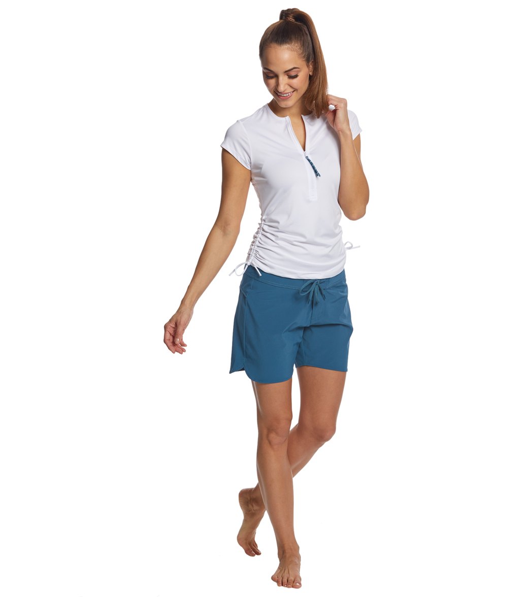 Carve Designs Dawson Front Zip Short Sleeve Rashguard