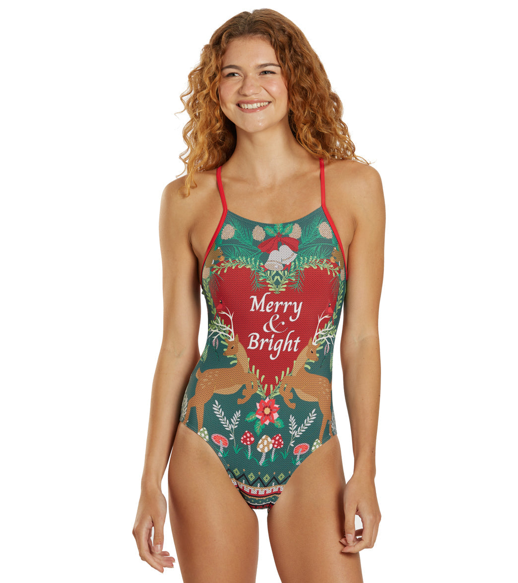 Sporti Granny Sweater Merry & Bright Micro Back One Piece Swimsuit (26-40)
