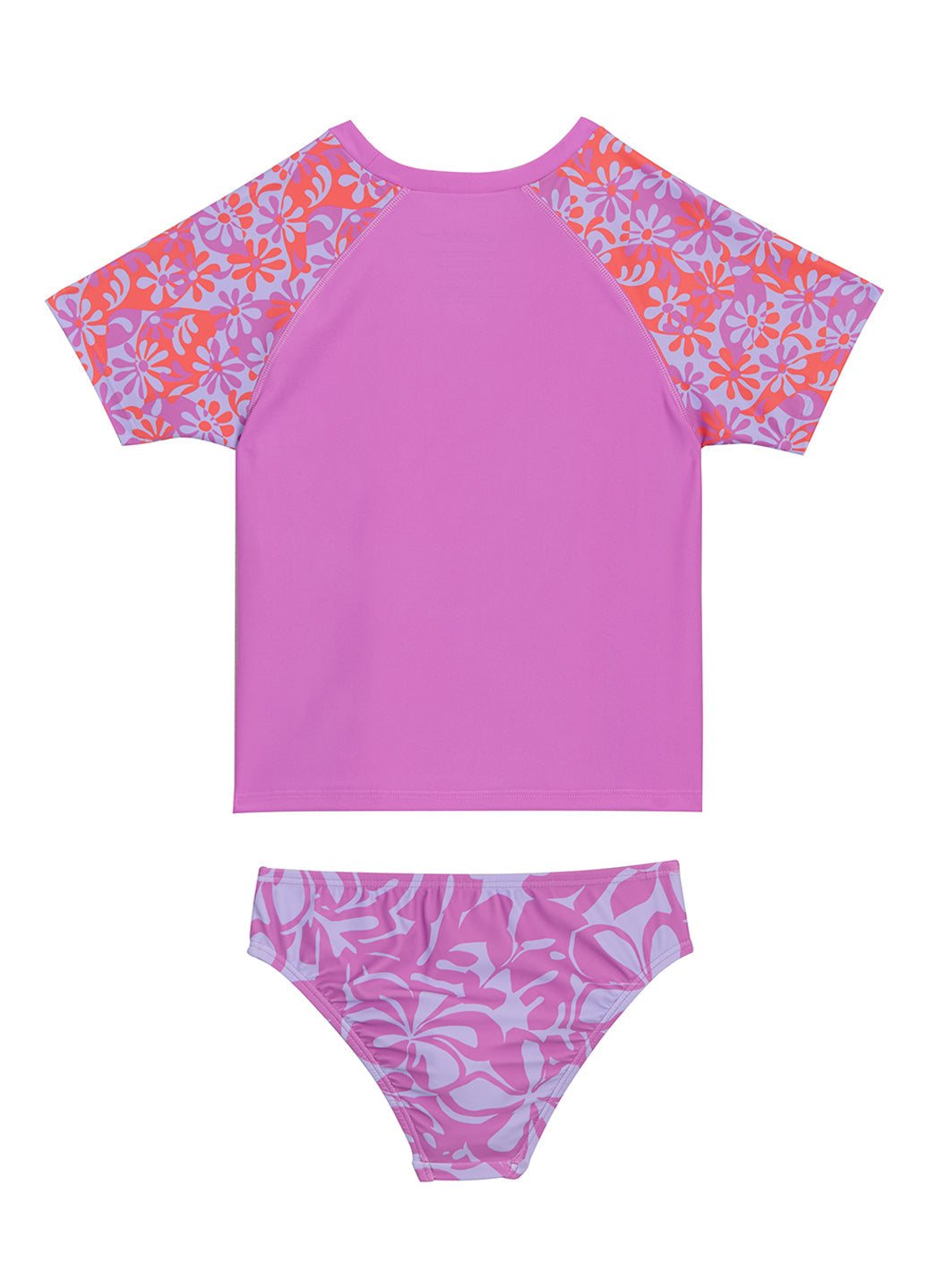 Speedo Girls' Short Sleeve Rashguard Two Piece Set (Little Kid Big Kid)