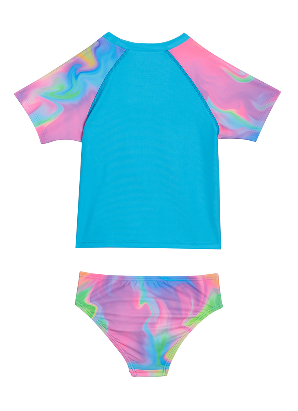 Speedo Girls' Short Sleeve Rashguard Two Piece Set (Little Kid Big Kid)
