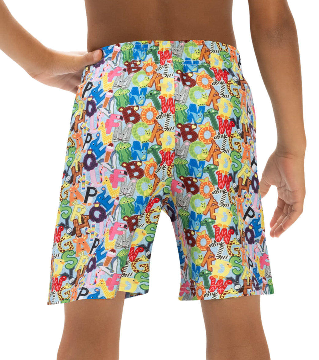 Doflin Boys' Printed Elastic Waist Swim Trunks (Toddler, Little Kid)
