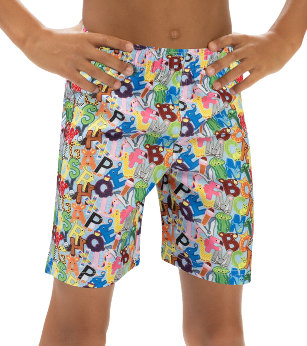 Doflin Boys' Printed Elastic Waist Swim Trunks (Toddler, Little Kid)