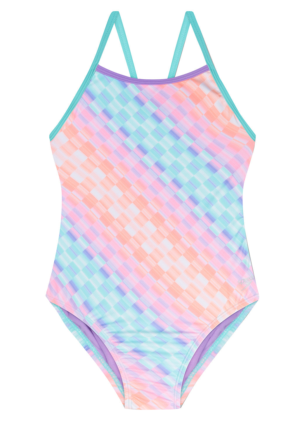 Speedo Girls' Print Propel Back One Piece Swimsuit (Big Kid)