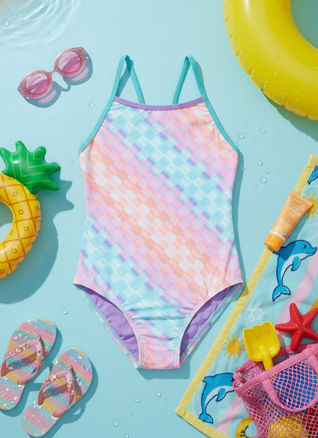 Speedo Girls' Print Propel Back One Piece Swimsuit (Big Kid)