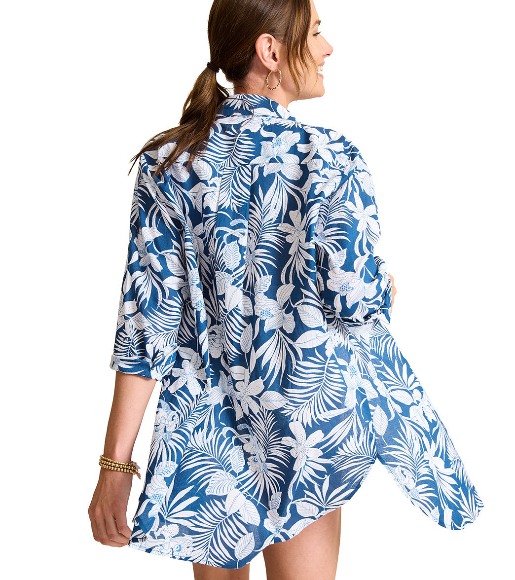 Tommy Bahama Women's Island Cays Blooms Boyfriend Shirt