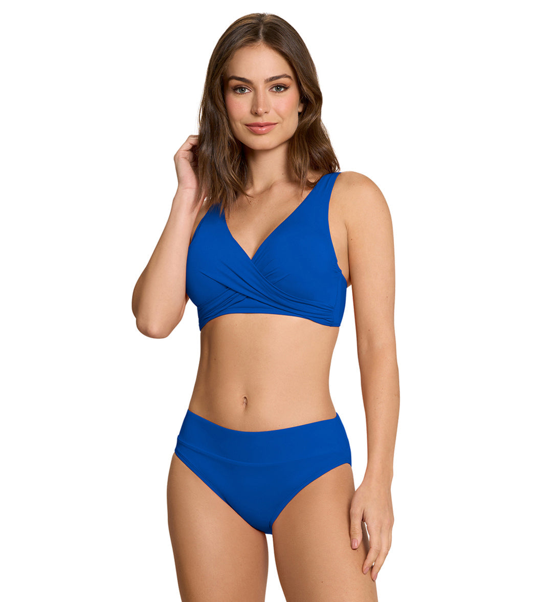 Jantzen Women's Solids Vera Surplice Bikini Top Cobalt