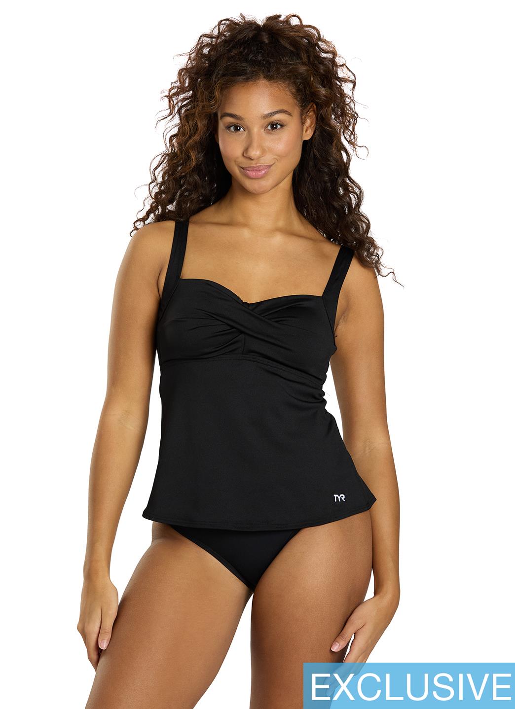 TYR Women's Solid Durafast Elite Twisted Bra Tankini Top