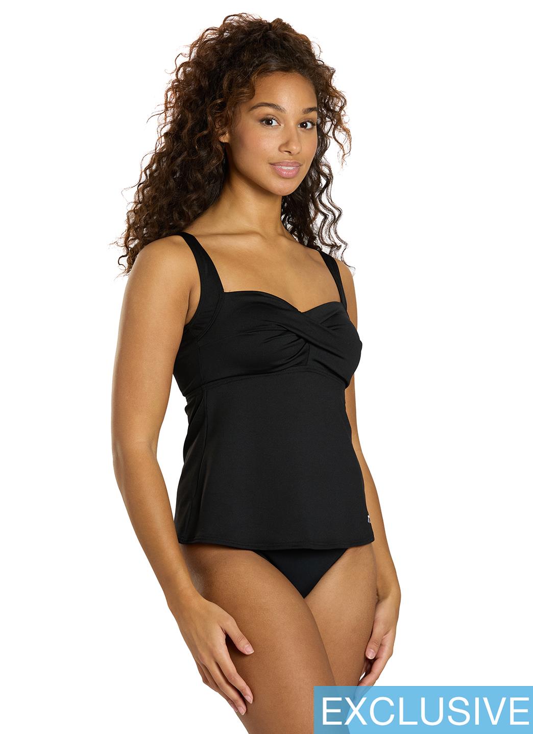 TYR Women's Solid Durafast Elite Twisted Bra Tankini Top
