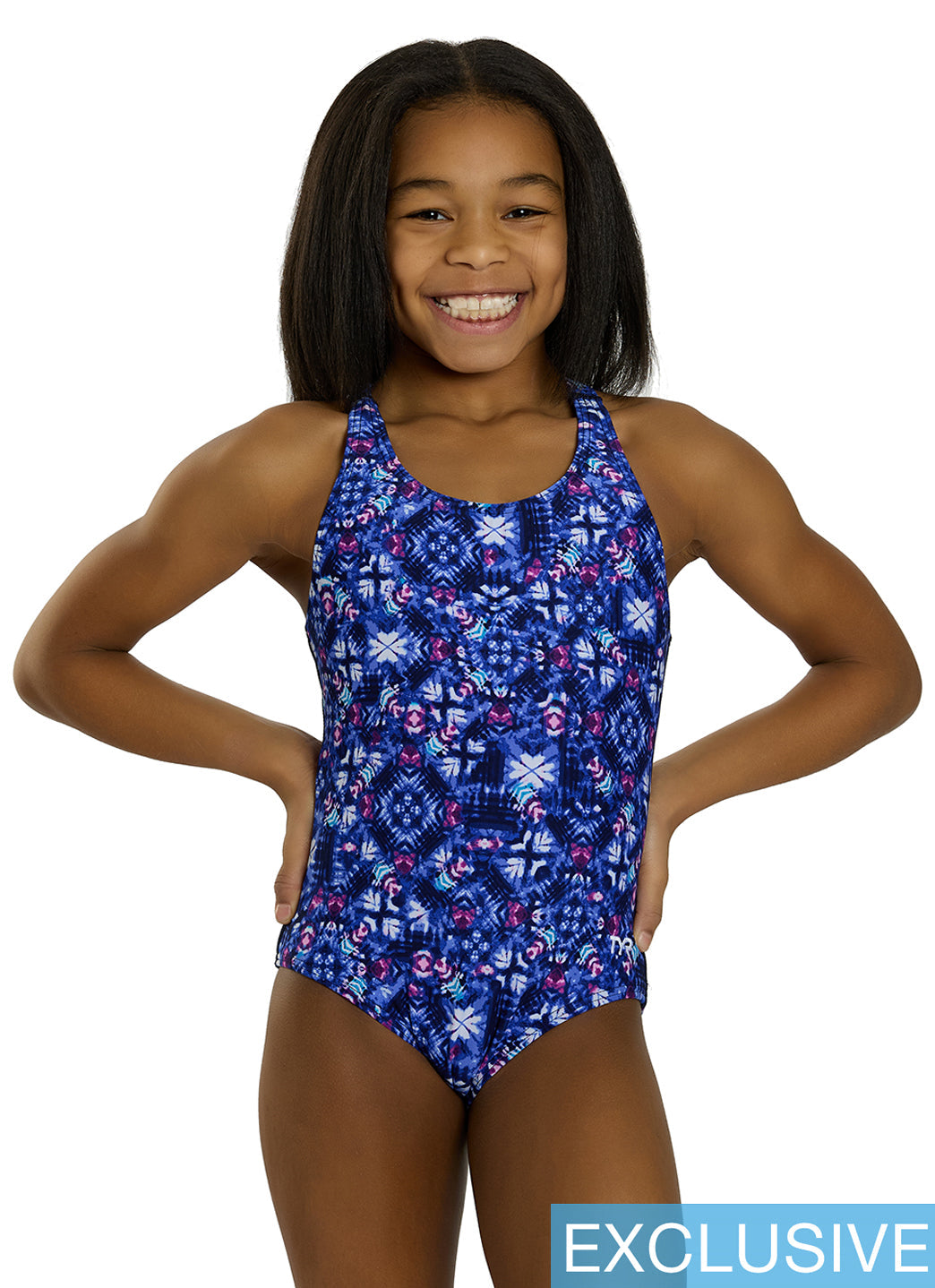 TYR Girls' Santa Cruise Durafast Elite Ella Maxfit One Piece Swimsuit (Little Kid, Big Kid)
