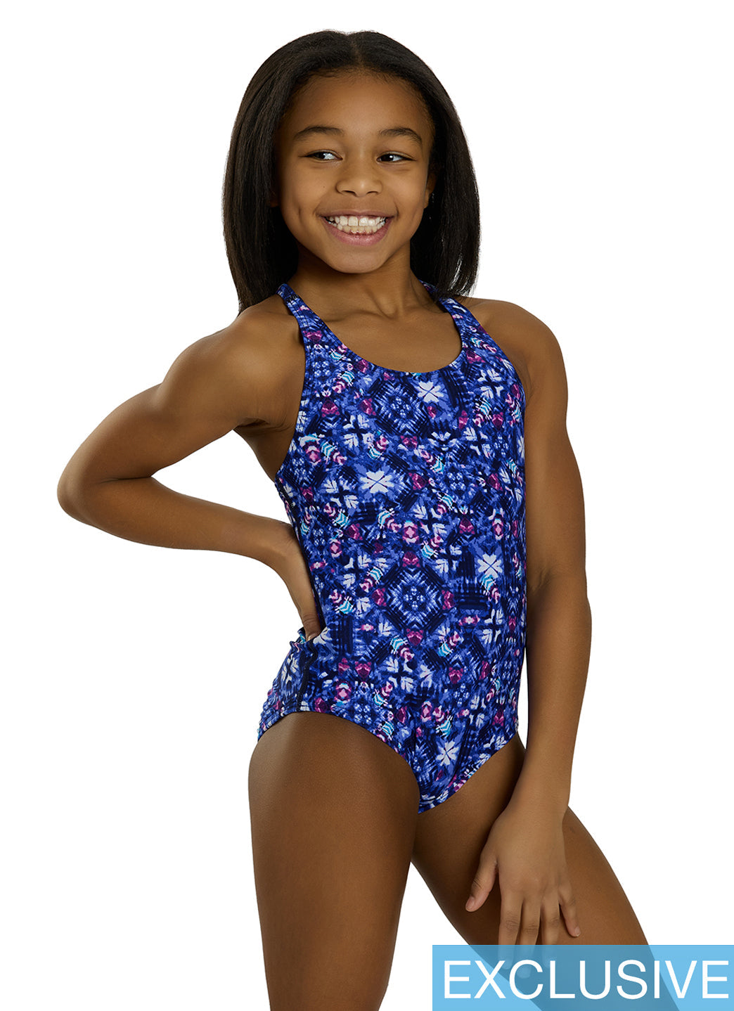 TYR Girls' Santa Cruise Durafast Elite Ella Maxfit One Piece Swimsuit (Little Kid, Big Kid)