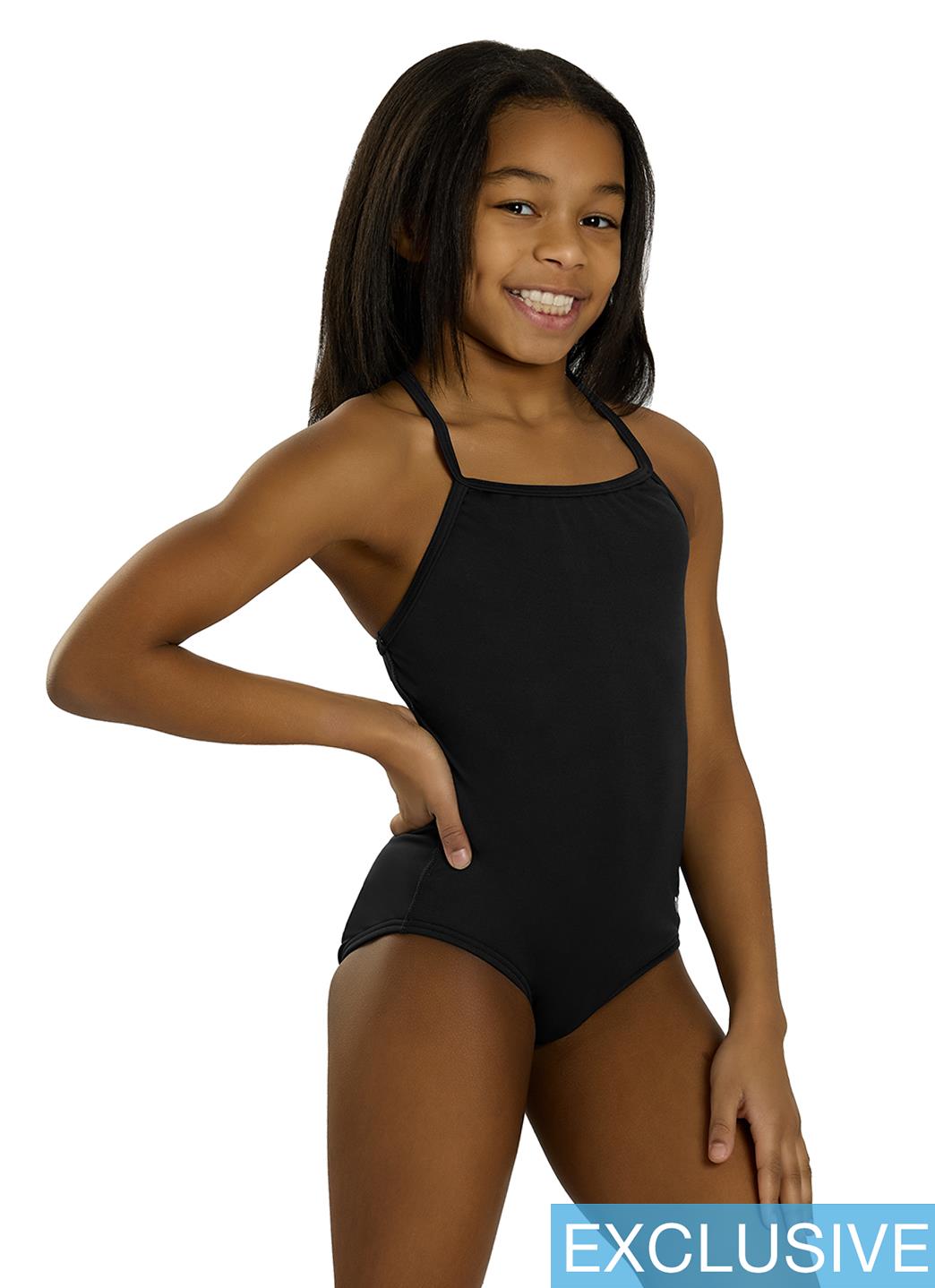 TYR Girls' Solid Durafast Elite Addy Diamondfit One Piece Swimsuit (Little Kid, Big Kid)