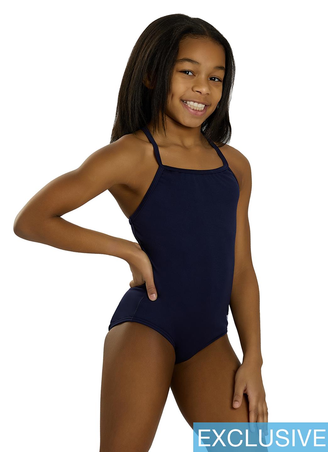 TYR Girls' Solid Durafast Elite Addy Diamondfit One Piece Swimsuit (Little Kid, Big Kid)
