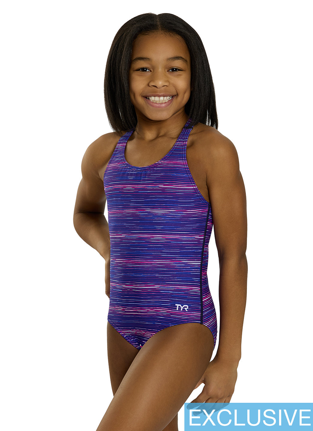 TYR Girls' Cyprus Durafast Elite Ella Maxfit One Piece Swimsuit (Little Kid, Big Kid)