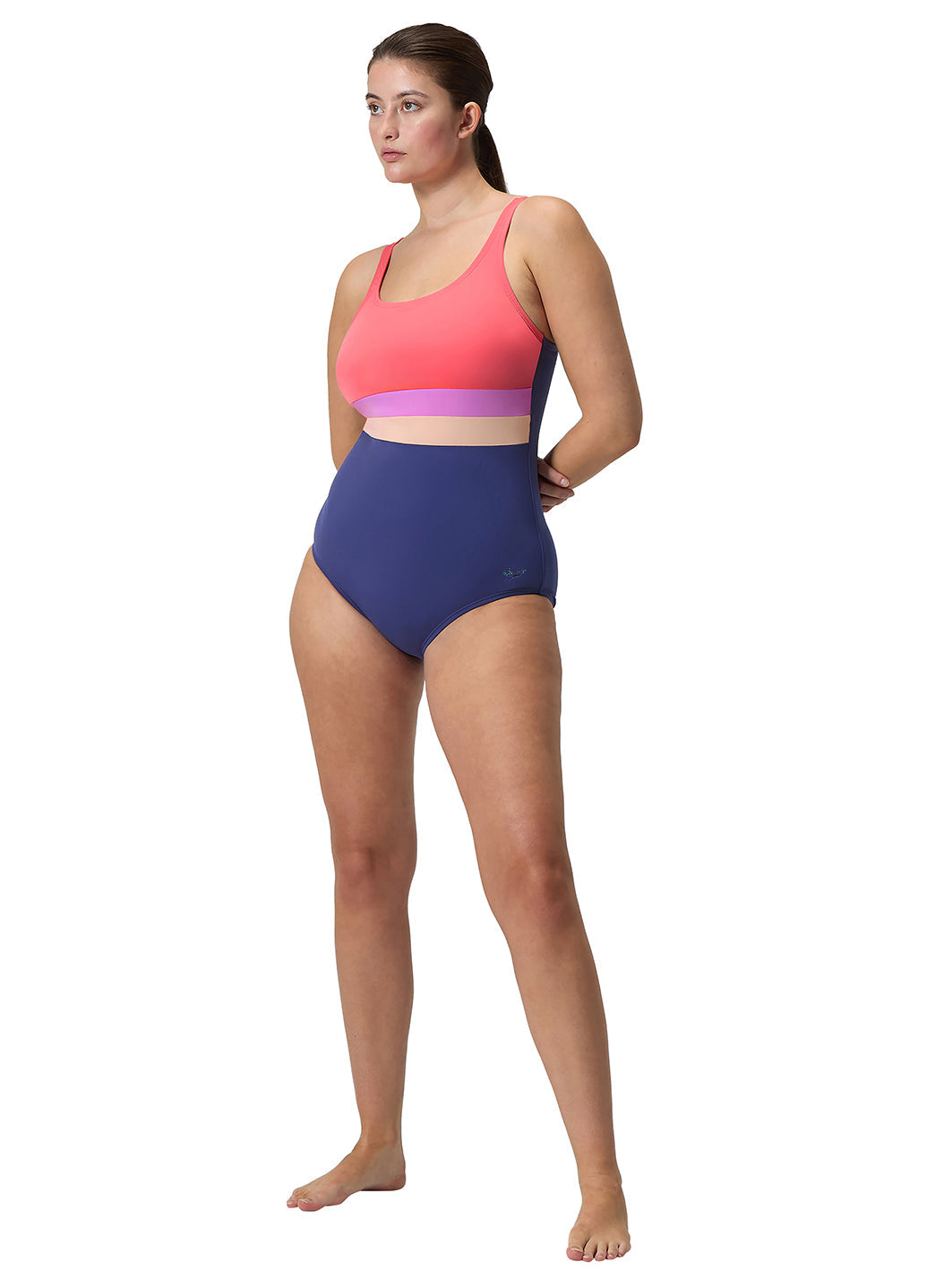Speedo Women's Banded Colorblock One Piece Swimsuit